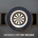 Dart Board Cabinet Surround with Built in LED Light, Includes 2 x Chalkboards and Chalkboard Pen in (Gray Version - Cabinet ONLY)