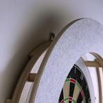Dart Board Cabinet Surround with Built in LED Light, Includes 2 x Chalkboards and Chalkboard Pen in (Gray Version - Cabinet ONLY)