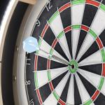 Dart Board Cabinet Surround with Built in LED Light, Includes 2 x Chalkboards and Chalkboard Pen in (Gray Version - Cabinet ONLY)