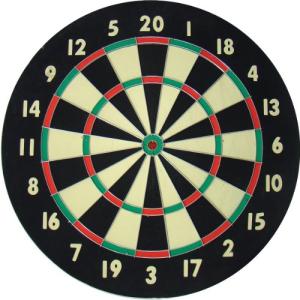 Accudart 2-in-1 Starlite Quality-Bound Paper Dartboard Game Set with Six Included Brass Darts , Black