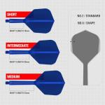 Target Darts K Flex Integrated Dart Flights and Shafts, No.6 Blue (Short) | Pack of 3 K-Flex - No6, Kflex All in One Moulded Dart Flight & Stem | Professional Dart Accessories