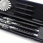 ROOBEEO Soft Tip Darts Set for Electronic Dart Board 22g Plastic Tip Darts Set with Brass Barrels&Aluminum Shafts, 6 Flights 3 Spare Plastic Dart Shaft 20 Soft Tips Portable Case (22g-Silver&Black)