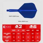 Target Darts K Flex Integrated Dart Flights and Shafts, No.6 Blue (Short) | Pack of 3 K-Flex - No6, Kflex All in One Moulded Dart Flight & Stem | Professional Dart Accessories