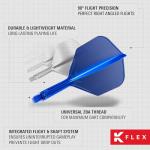 Target Darts K Flex Integrated Dart Flights and Shafts, No.6 Blue (Short) | Pack of 3 K-Flex - No6, Kflex All in One Moulded Dart Flight & Stem | Professional Dart Accessories