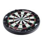 Unicorn Striker Tournament Size - Competition-Quality Bristle Dartboard - Rotatable Metal Number Ring - Superslim Wire Fasteners to Reduce Bounce Outs