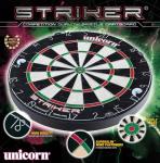 Unicorn Striker Tournament Size - Competition-Quality Bristle Dartboard - Rotatable Metal Number Ring - Superslim Wire Fasteners to Reduce Bounce Outs