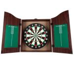 Walnut Finish Dartboard Cabinet Set