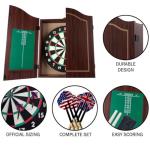 Walnut Finish Dartboard Cabinet Set
