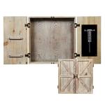 Barnwood Dartboard Cabinet with Wheat Finish Doors