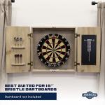 Barnwood Dartboard Cabinet with Wheat Finish Doors