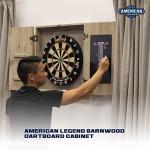 Barnwood Dartboard Cabinet with Wheat Finish Doors