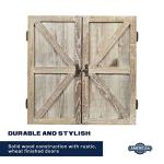 Barnwood Dartboard Cabinet with Wheat Finish Doors