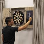 Barnwood Dartboard Cabinet with Wheat Finish Doors
