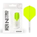 RED DRAGON Darts – Nitro Flite Integrated Flight & Shaft System – No.2 Shape and Design – White & Yellow Colour, Medium Length