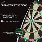 EastPoint Sports EastPoint Blacklight Dartboard - Official Size Bristle Dartboard with Glowing Segments and Dart Flights