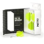 RED DRAGON Darts – Nitro Flite Integrated Flight & Shaft System – No.2 Shape and Design – White & Yellow Colour, Medium Length