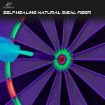 EastPoint Sports EastPoint Blacklight Dartboard - Official Size Bristle Dartboard with Glowing Segments and Dart Flights