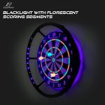 EastPoint Sports EastPoint Blacklight Dartboard - Official Size Bristle Dartboard with Glowing Segments and Dart Flights