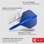 K-Flex Integrated Dart Flights & Shafts - Blue