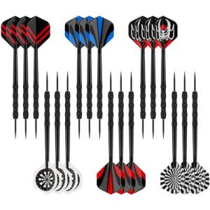 Accmor Metal Tip Darts, Steel Tip Darts, Professional Metal Darts, Darts Metal Tip Set, Metal Darts for Dartboard,18 pcs ﻿