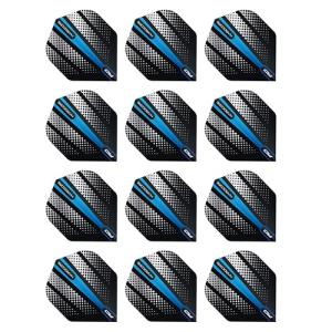 RED DRAGON Hardcore Radical Blue Flash Dart Flights - 4 Sets Per Pack (12 Dart Flights in Total)