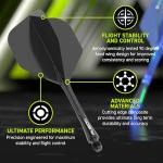 Winmau Darts Fusion Integrated Flight & Shaft System - No.2 Shape & Design - Yellow Colour, Short Length
