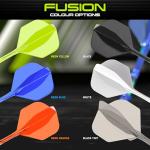 Winmau Darts Fusion Integrated Flight & Shaft System - No.2 Shape & Design - Yellow Colour, Short Length