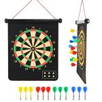 CX L SUM Magnetic Dart Board, Indoor Outdoor Dart Games for Kids with 12pcs Magnetic Darts, Safety Toy Games, Rollup Double Sided Board Game Set for Gifts