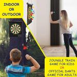 CX L SUM Magnetic Dart Board, Indoor Outdoor Dart Games for Kids with 12pcs Magnetic Darts, Safety Toy Games, Rollup Double Sided Board Game Set for Gifts