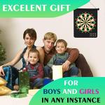 CX L SUM Magnetic Dart Board, Indoor Outdoor Dart Games for Kids with 12pcs Magnetic Darts, Safety Toy Games, Rollup Double Sided Board Game Set for Gifts