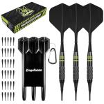 MageRabbit Darts Soft Tip 3Pack 18g with Gift Carrying Case-Copper Barrels with Integrated Dart Flights and 24pcs Plastic Tip,Professional Darts Plastic Tip Set for Electronic Dartboard