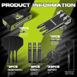 MageRabbit Darts Soft Tip 3Pack 18g with Gift Carrying Case-Copper Barrels with Integrated Dart Flights and 24pcs Plastic Tip,Professional Darts Plastic Tip Set for Electronic Dartboard