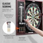 VEVOR Dart Board Cabinet Set, Ready-to-Play Bundle Official Size Dartboard Cabinet, Steel Tip Dart Hideaway Cabinet, Features Easy Assembly, Complete with All Accessories, Perfect for Cricket Games