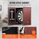 VEVOR Dart Board Cabinet Set, Ready-to-Play Bundle Official Size Dartboard Cabinet, Steel Tip Dart Hideaway Cabinet, Features Easy Assembly, Complete with All Accessories, Perfect for Cricket Games
