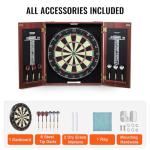 VEVOR Dart Board Cabinet Set, Ready-to-Play Bundle Official Size Dartboard Cabinet, Steel Tip Dart Hideaway Cabinet, Features Easy Assembly, Complete with All Accessories, Perfect for Cricket Games