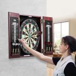 VEVOR Dart Board Cabinet Set, Ready-to-Play Bundle Official Size Dartboard Cabinet, Steel Tip Dart Hideaway Cabinet, Features Easy Assembly, Complete with All Accessories, Perfect for Cricket Games