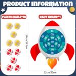 TEASIK Dart Board for Kids & Adults - Space Themed Party Decor with 10 Balls,Outdoor Indoor Games Toys for Family,Rocket Ship Birthday Party Decorations for Boys Girls (23.2x20.5in)