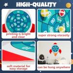 TEASIK Dart Board for Kids & Adults - Space Themed Party Decor with 10 Balls,Outdoor Indoor Games Toys for Family,Rocket Ship Birthday Party Decorations for Boys Girls (23.2x20.5in)