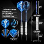 GWHOLE Soft Tip Darts Set, 12pcs Aluminum Metal Body Professional Darts Plastic Tip with 16 Dart Flights and 200 Plastic Tips for Adult Electronic Board Bar Supply
