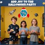 TEASIK Dart Board for Kids & Adults - Space Themed Party Decor with 10 Balls,Outdoor Indoor Games Toys for Family,Rocket Ship Birthday Party Decorations for Boys Girls (23.2x20.5in)