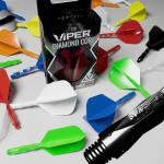 Viper Diamond Core Integrated Dart Flight & Shaft System - Precision Darting Accessory with Tough Polymers for Enhanced Performance, Set of 3, InBetween Shaft, Slim Flight, Clear
