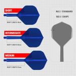 TARGET Darts K Flex Integrated Dart Flights and Shafts, No.2 Blue (Medium) | Pack of 3 K-Flex – No2, Kflex All in One Moulded Dart Flight & Stem | Professional Dart Accessories