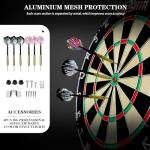 Dart Board,Sisal Dart Board Set for Adults,Bristle Steel Tip Dartboard,Professional 18" Steel Tip Outdoor Dartboard Set,Professional Dart Board Set with 6 Darts Metal Tip