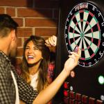 Dart Board,Sisal Dart Board Set for Adults,Bristle Steel Tip Dartboard,Professional 18" Steel Tip Outdoor Dartboard Set,Professional Dart Board Set with 6 Darts Metal Tip