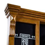 Barrington Woodhaven Dartboard LED Display Wood Cabinet with 18in Bristle Dartboard and Steel Tip Dart Set Perfect for Cricket Games