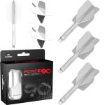 Mission Darts Force 90 | Integrated Precision Moulded Dart Flight And Shaft System, Pack of 3 Professional Highly Durable 2-In-1 Combined Dart Flights And Stems | Slim (White, Short)