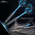 CareGames Steel Tip Darts, Professional Metal Darts,12pcs 18 Gram Darts Metal Tip Set with 12 Shafts,24 Extra Flights,2 Flight Protectors and Dart Sharpener,Metal Darts for Dartboard
