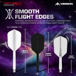 Mission Darts Force 90 | Integrated Precision Moulded Dart Flight And Shaft System, Pack of 3 Professional Highly Durable 2-In-1 Combined Dart Flights And Stems | Slim (White, Short)