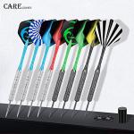 CareGames Steel Tip Darts, Professional Metal Darts,12pcs 18 Gram Darts Metal Tip Set with 12 Shafts,24 Extra Flights,2 Flight Protectors and Dart Sharpener,Metal Darts for Dartboard
