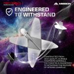 Mission Darts Force 90 | Integrated Precision Moulded Dart Flight And Shaft System, Pack of 3 Professional Highly Durable 2-In-1 Combined Dart Flights And Stems | Slim (White, Short)